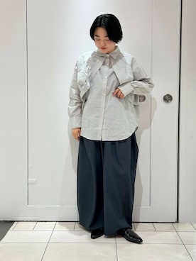 「KBF（ケイビーエフ）のWIDEワイドパンツ（その他パンツ）」を使った、MORIさん（レディース・159cm）の冬コーディネート