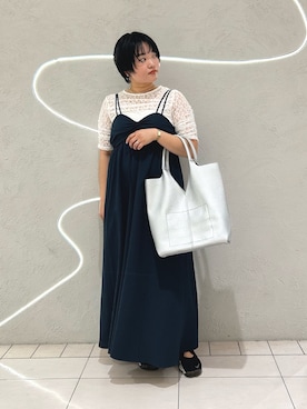 「アイテム（ワンピース）」を使った、MORIさん（レディース・159cm）の夏コーディネート