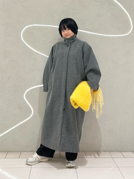 「オトナカジュアル」｜「アイテム（ステンカラーコート）」を使った、MORIさん（レディース・159cm）の冬コーディネート