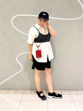 「KBF（ケイビーエフ）のアイテム（帽子）」を使った、MORIさん（レディース・159cm）の夏コーディネート