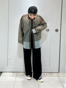 「夏アイテム」｜MORIさん（レディース・159cm）の秋コーディネート