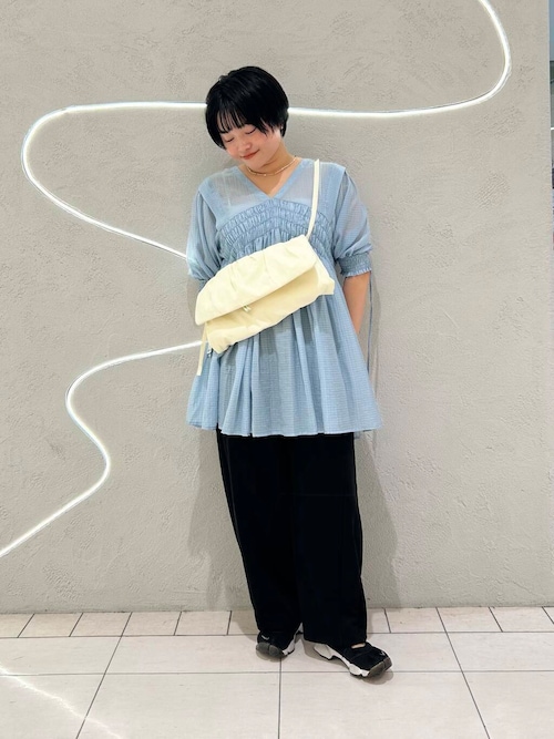 2WAYシャーリングミニワンピース