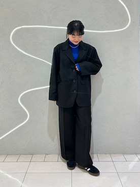 「158cm」｜「アイテム（スラックス）」を使った、MORIさん（レディース・159cm）の秋コーディネート