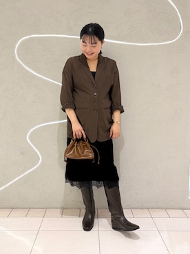 「KBF（ケイビーエフ）のアイテム（ジャケット/アウター）」を使った、MORIさん（レディース・159cm）の秋コーディネート