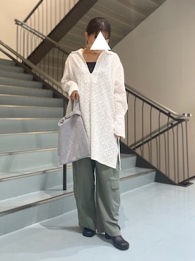 「ラメ」｜「アイテム（オールインワン・サロペット）」を使った、MORIさん（レディース・159cm）の秋コーディネート