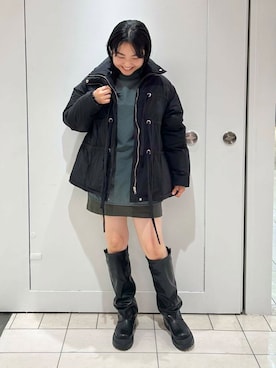 「KBF（ケイビーエフ）のカバーデザインロングブーツ（ブーツ）」を使った、MORIさん（レディース・159cm）の秋コーディネート