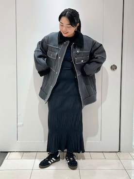 「KBF（ケイビーエフ）のオーバーサイズボアジャケット（その他アウター）」を使った、MORIさん（レディース・159cm）の秋コーディネート