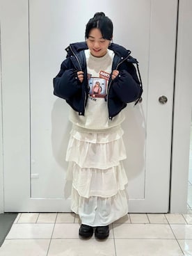 「158cm」｜「アイテム（スウェット）」を使った、MORIさん（レディース・159cm）の秋コーディネート