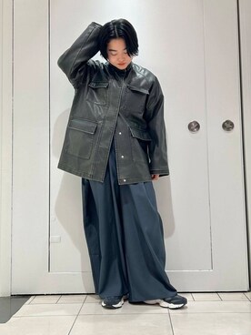 「KBF（ケイビーエフ）のWIDEワイドパンツ（その他パンツ）」を使った、MORIさん（レディース・159cm）の冬コーディネート