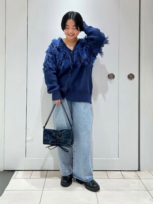 美品　BRIEFING カーディガン セール】ジャガードフリンジカーディガン（カーディガン/ボレロ