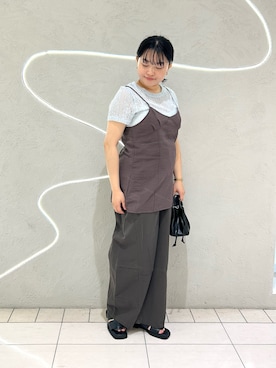 「チャコールグレー」｜MORIさん（レディース・159cm）の夏コーディネート