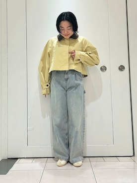 「ストレート」｜「アイテム（その他アウター）」を使った、MORIさん（レディース・159cm）の春コーディネート