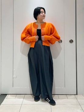 「KBF（ケイビーエフ）のWIDEワイドパンツ（その他パンツ）」を使った、MORIさん（レディース・159cm）の冬コーディネート
