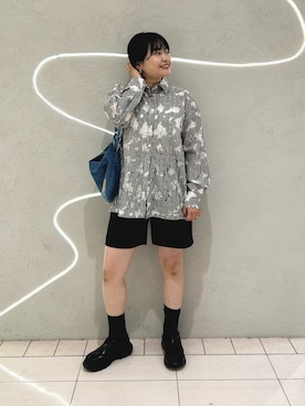 「アイテム（バッグ、ブルー系）」を使った、MORIさん（レディース・159cm）の夏コーディネート