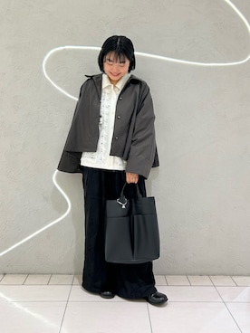 「KBF（ケイビーエフ）のアイテム（パンツ）」を使った、MORIさん（レディース・159cm）の春コーディネート