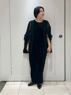 「158cm」｜「アイテム（サロペット/オーバーオール）」を使った、MORIさん（レディース・159cm）の冬コーディネート