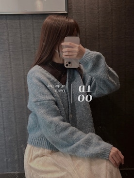 「no brand（ノーブランド）のアイテム（ノーカラージャケット）」を使った、ChingggYiさん（レディース・163cm）の冬コーディネート