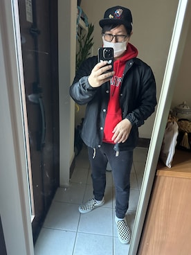 「アイテム（スリッポン）」を使った、Shogoさん（メンズ・161cm）の冬コーディネート