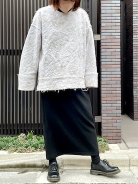 「ブラック×ホワイト」｜「アイテム（ブーツ）」を使った、Cbbaさん（レディース・165cm）の秋コーディネート