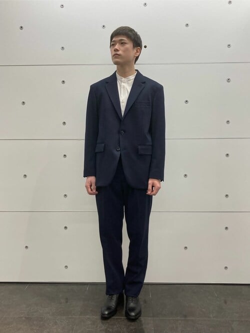 ローン ★ カシミヤ混 ウール テーパード スラックス パンツ LOWNN COMME CA MEN スラックス 「セットアップ対応」フラノ調ウール混