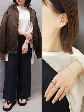 「cui-cui（キュイキュイ）のアイテム（アクセサリー）」を使った、cui-cuiさん（レディース・160cm）の春コーディネート