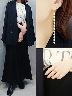 「cui-cui（キュイキュイ）のアイテム（ピアス（両耳用））」を使った、cui-cuiさん（レディース・160cm）の春コーディネート