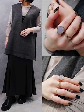 「cui-cui（キュイキュイ）のアイテム（アクセサリー）」を使った、cui-cuiさん（レディース・160cm）の冬コーディネート