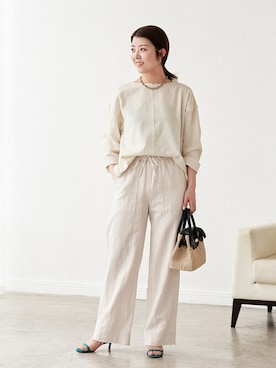 「アイテム（サンダル、グリーン系）」を使った、naoさん（レディース・164cm）の春コーディネート