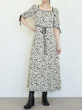 「アイテム（ドレス、ホワイト系）」を使った、kana_staffさん（レディース・162cm）の春コーディネート