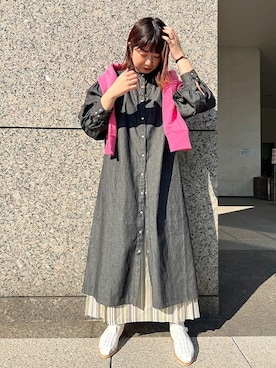 「FAEDA（ファエダ）のアイテム」を使った、菅沼さん（レディース・162cm）の冬コーディネート