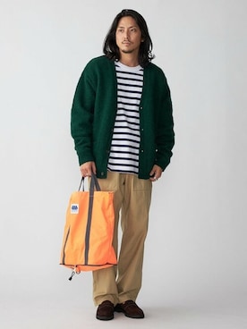 「アイテム（カーゴパンツ）」を使った、鈴木さん（メンズ・171cm）の冬コーディネート