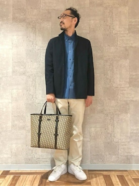 「5ポケットパンツ」｜TAKEO KIKUCHIさん（メンズ・182cm）の冬コーディネート