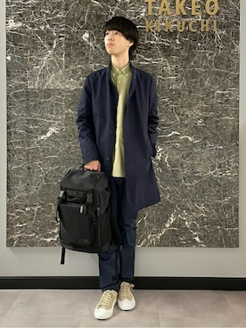 「TAKEO KIKUCHI（タケオキクチ）のアイテム（その他アウター）」を使った、TAKEO KIKUCHIさん（メンズ・183cm）の春コーディネート