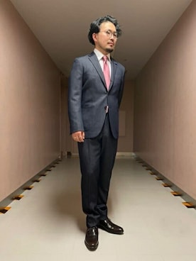 「TAKEO KIKUCHI（タケオキクチ）のアイテム（スーツセット）」を使った、TAKEO KIKUCHIさん（メンズ・173cm）の春コーディネート
