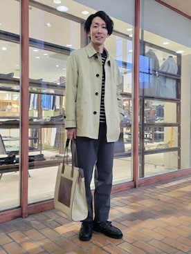 「TAKEO KIKUCHI（タケオキクチ）のアイテム（ブルゾン）」を使った、TAKEO KIKUCHIさん（メンズ・182cm）の春コーディネート