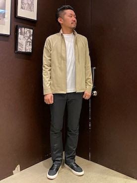 「TAKEO KIKUCHI（タケオキクチ）のアイテム（ブルゾン）」を使った、TAKEO KIKUCHIさん（メンズ・175cm）の春コーディネート