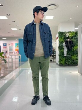 「TAKEO KIKUCHI（タケオキクチ）のアイテム（帽子）」を使った、TAKEO KIKUCHIさん（メンズ・173cm）の春コーディネート