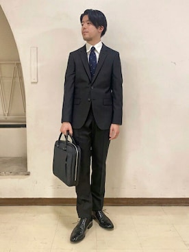 「TAKEO KIKUCHI（タケオキクチ）のアイテム（スーツセット）」を使った、TAKEO KIKUCHIさん（メンズ・170cm）の春コーディネート