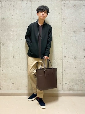 「TAKEO KIKUCHI（タケオキクチ）のアイテム（ブルゾン）」を使った、TAKEO KIKUCHIさん（メンズ・167cm）の春コーディネート
