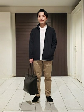 「TAKEO KIKUCHI（タケオキクチ）のアイテム（ブルゾン）」を使った、TAKEO KIKUCHIさん（メンズ・168cm）の春コーディネート