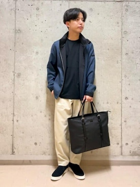 「TAKEO KIKUCHI（タケオキクチ）のアイテム（ブルゾン）」を使った、TAKEO KIKUCHIさん（メンズ・167cm）の春コーディネート