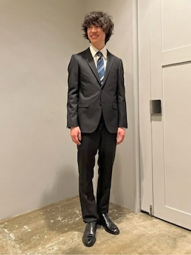 「TAKEO KIKUCHI（タケオキクチ）のアイテム（スーツセット）」を使った、TAKEO KIKUCHIさん（メンズ・172cm）の春コーディネート