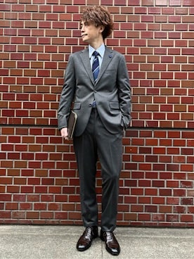 「TAKEO KIKUCHI（タケオキクチ）のアイテム（スーツセット）」を使った、TAKEO KIKUCHIさん（メンズ・176cm）の春コーディネート