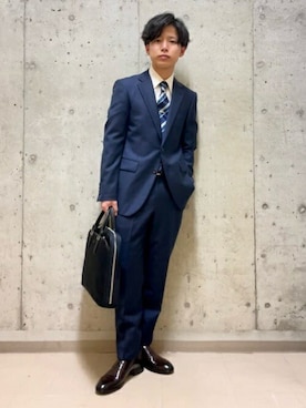 「TAKEO KIKUCHI（タケオキクチ）のアイテム（スーツセット）」を使った、TAKEO KIKUCHIさん（メンズ・167cm）の春コーディネート