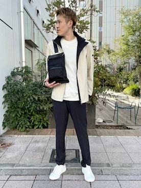 「TAKEO KIKUCHI（タケオキクチ）のアイテム（ブルゾン）」を使った、TAKEO KIKUCHIさん（メンズ・172cm）の春コーディネート