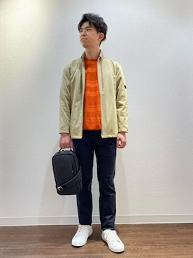 「TAKEO KIKUCHI（タケオキクチ）のアイテム（ブルゾン）」を使った、TAKEO KIKUCHIさん（メンズ・172cm）の春コーディネート