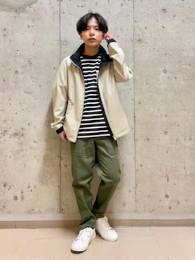 「TAKEO KIKUCHI（タケオキクチ）のアイテム（ブルゾン）」を使った、TAKEO KIKUCHIさん（メンズ・167cm）の春コーディネート