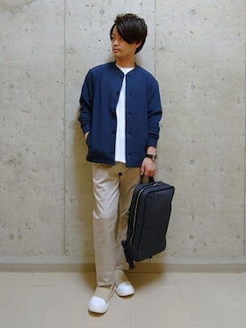 「TAKEO KIKUCHI（タケオキクチ）のアイテム（シューズ）」を使った、TAKEO KIKUCHIさん（メンズ・165cm）の夏コーディネート