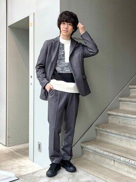 「TAKEO KIKUCHI（タケオキクチ）のアイテム（テーラードジャケット）」を使った、TAKEO KIKUCHIさん（メンズ・172cm）の秋コーディネート