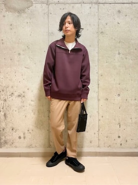 「TAKEO KIKUCHI（タケオキクチ）のアイテム（バッグ）」を使った、TAKEO KIKUCHIさん（メンズ・162cm）の秋コーディネート